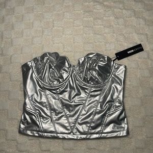 Silver crop top